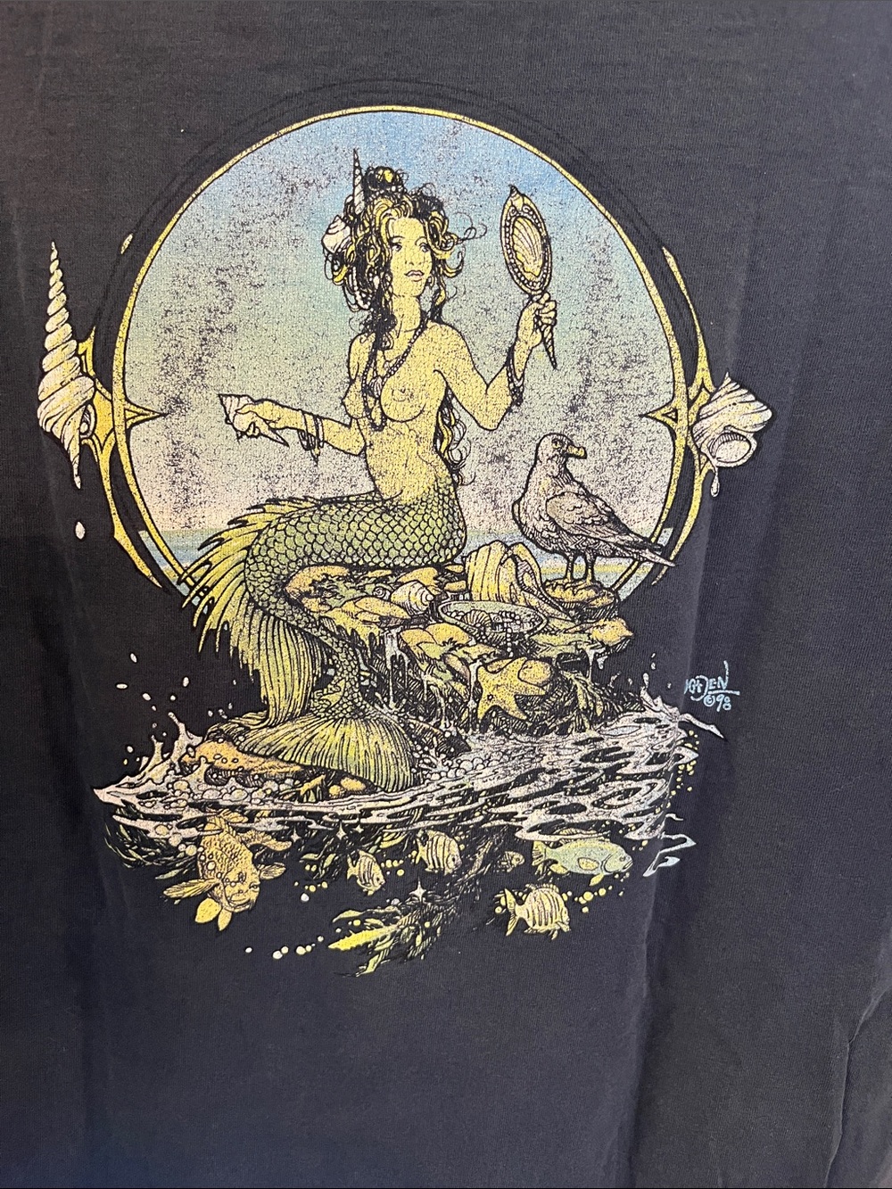 Vintage Ogden Designs Mermaid Rock T Shirt Ogden 98 L